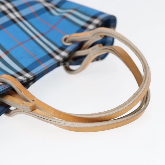 BURBERRY Blue Plaid Tote  Auth 87633 - Picture 4 of 10